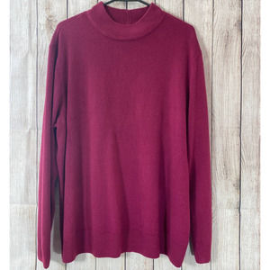 Appleseeds Dark Pink Lightweight Mock Turtleneck Sweater 3X New